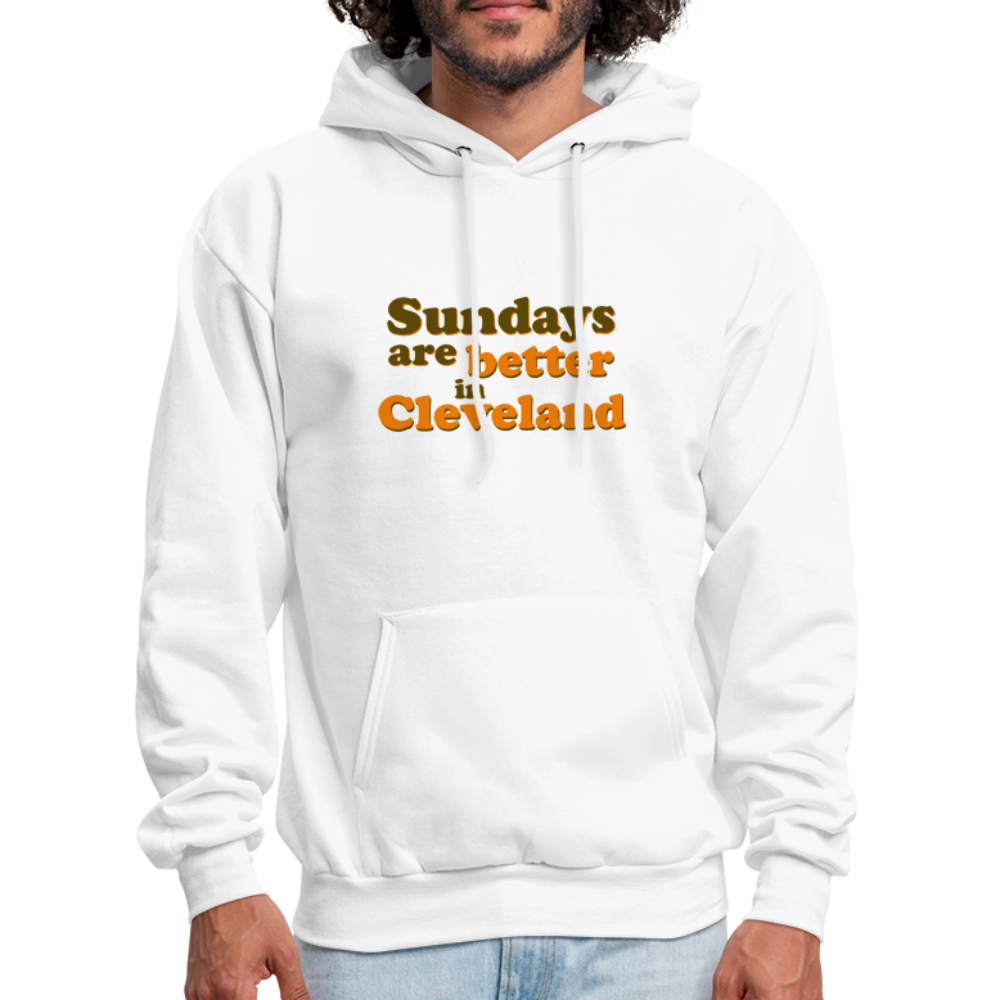 Sundays are Better in Cleveland bubble letters Men's Hoodie - white