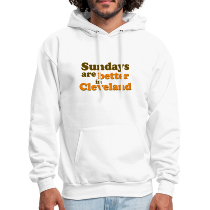 Sundays are Better in Cleveland bubble letters Men's Hoodie - white