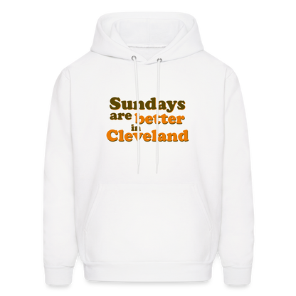 Sundays are Better in Cleveland bubble letters Men's Hoodie - white