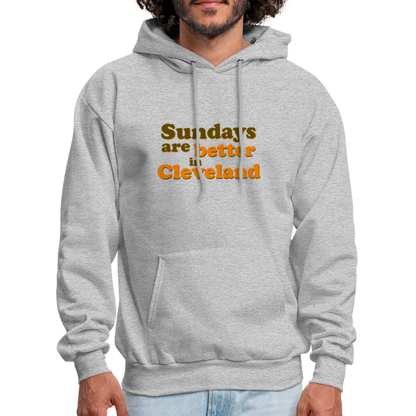 Sundays are Better in Cleveland bubble letters Men's Hoodie - heather gray