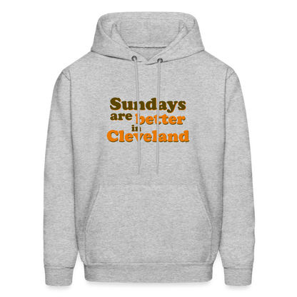Sundays are Better in Cleveland bubble letters Men's Hoodie - heather gray