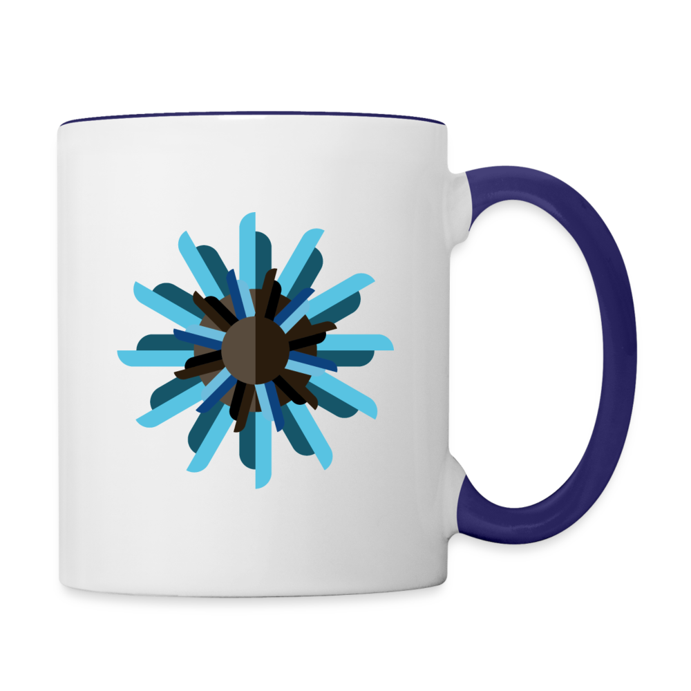 Be Kind to your Mind Contrast Coffee Mug - white/cobalt blue