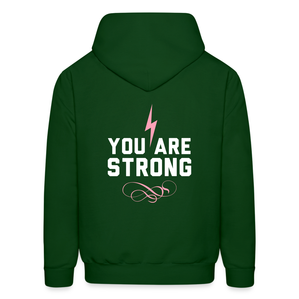 You Are Strong Bolt Hoodie - forest green