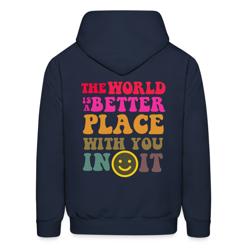 The World is a Better Place Men's Hoodie - navy