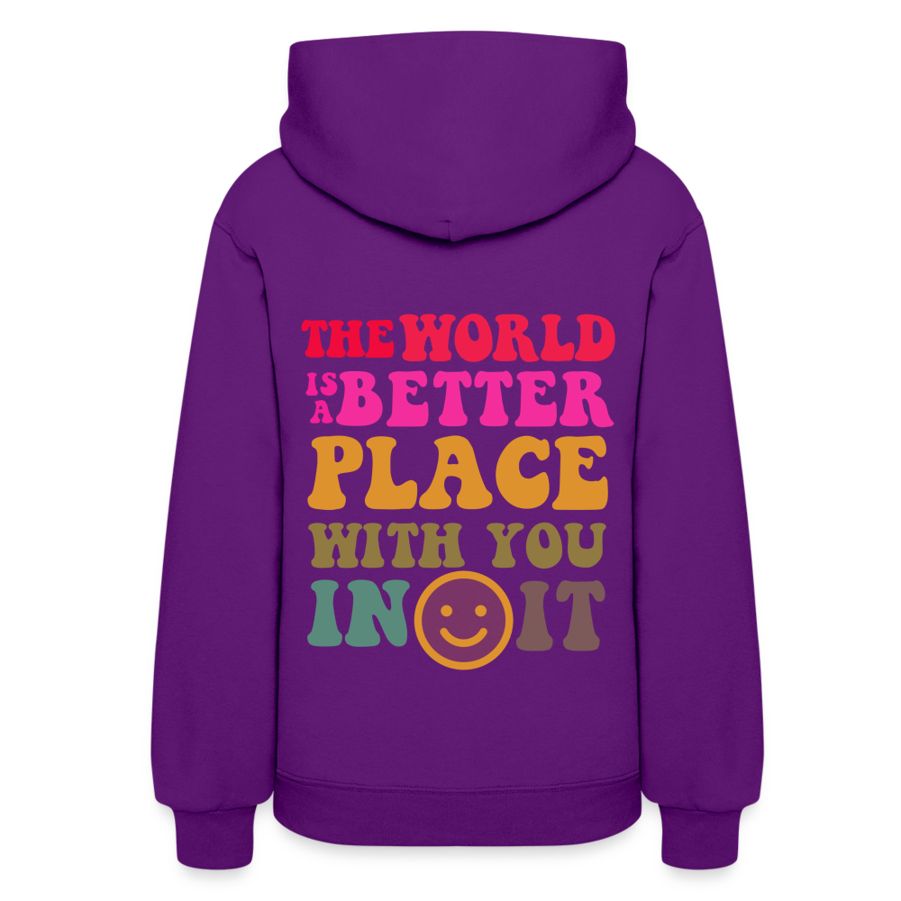 The World is a Better Place Women's Hoodie - purple