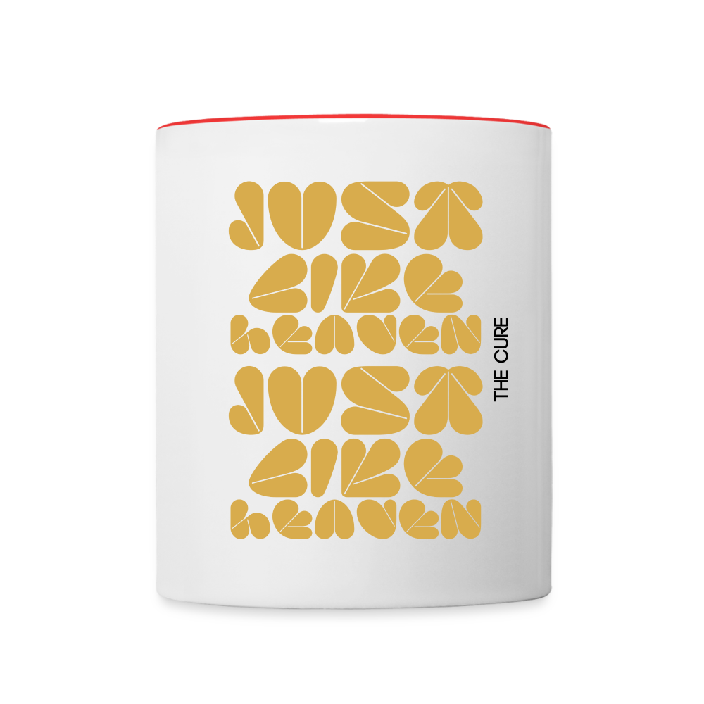 Just Like Heaven the Cure 80s Pop Art Contrast Coffee Mug - white/red