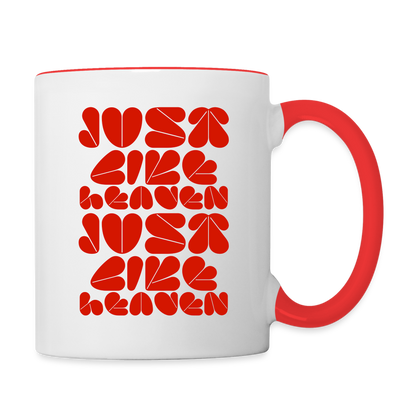 Just Like Heaven the Cure 80s Pop Art Contrast Coffee Mug - white/red