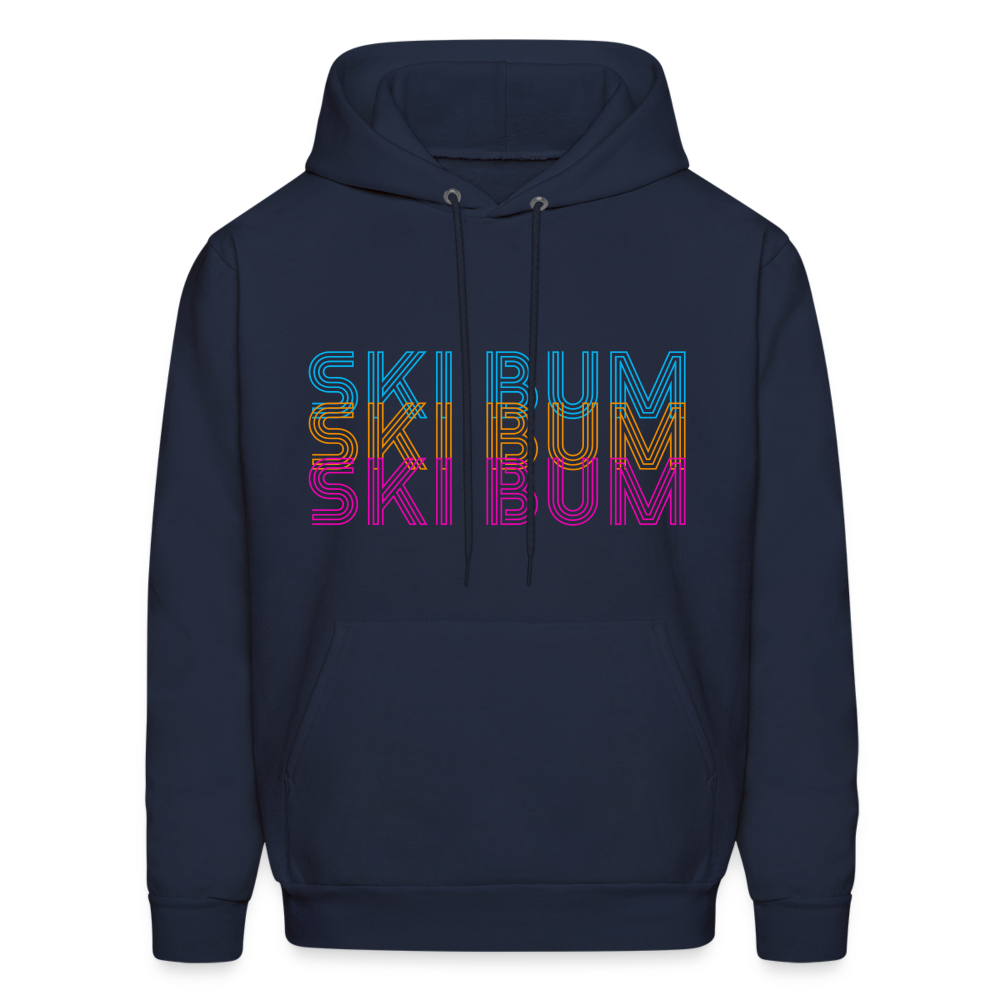 Ski Bum Neon Men's Hoodie - navy