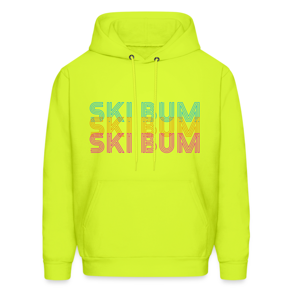 Ski Bum Neon Men's Hoodie - safety green