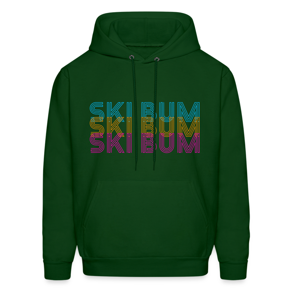 Ski Bum Neon Men's Hoodie - forest green