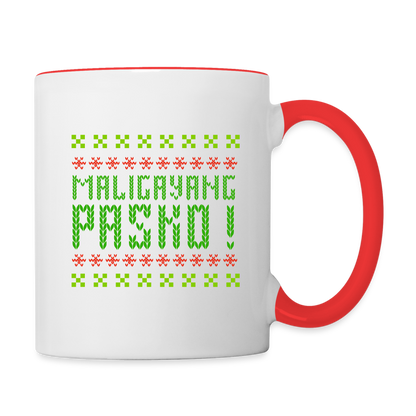 Maligayang Pasko! Ugly Contrast Coffee Mug - white/red