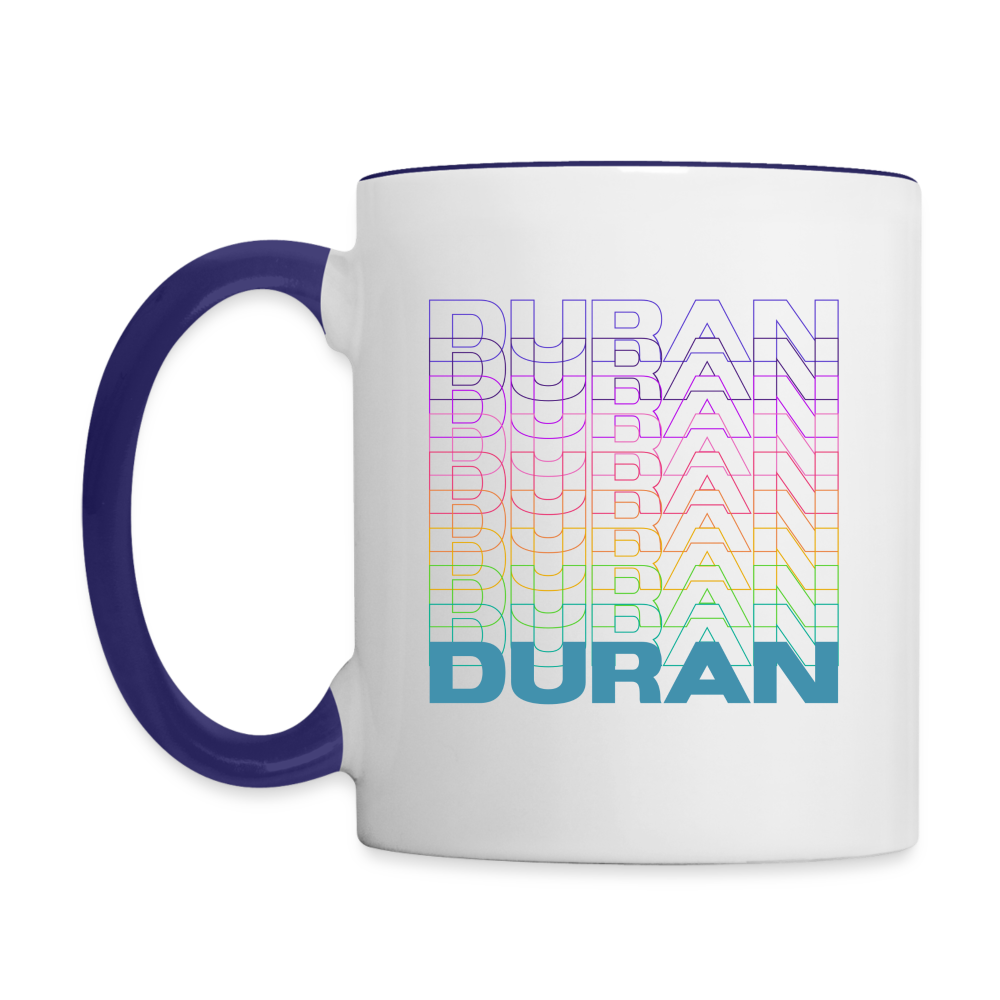 Duran Duran Rainbow Contrast Coffee Mug - white/cobalt blue