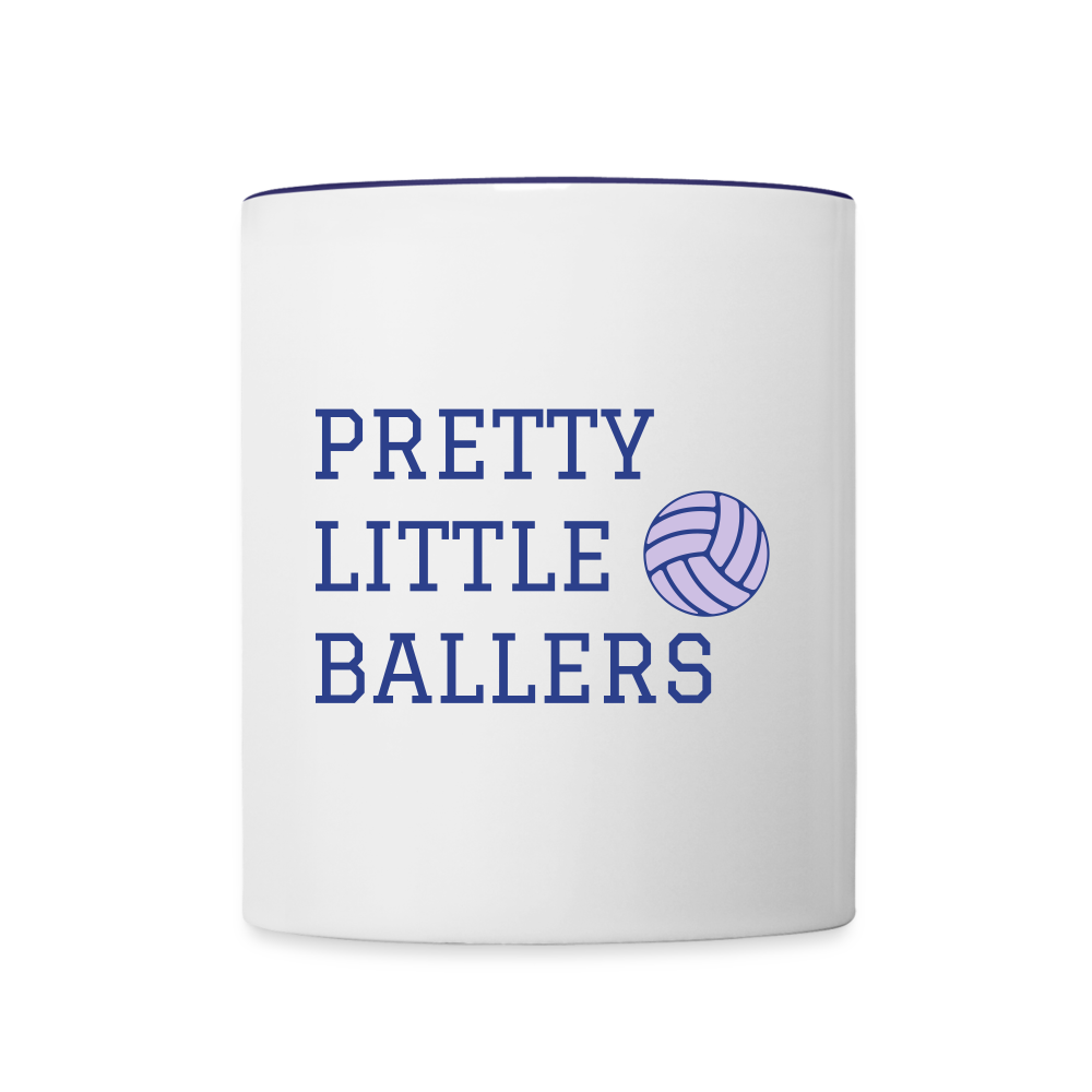 CUSTOM for Pretty Little Ballers Contrast Coffee Mug - white/cobalt blue