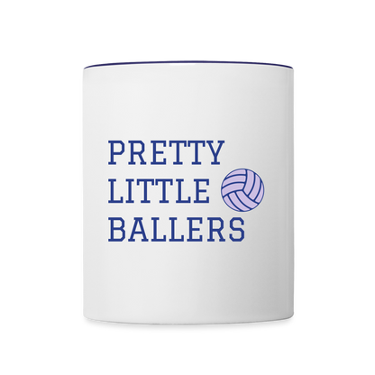 CUSTOM for Pretty Little Ballers Contrast Coffee Mug - white/cobalt blue