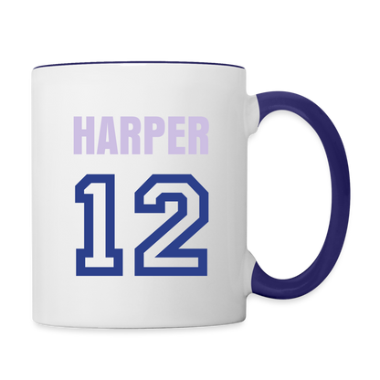 CUSTOM for Pretty Little Ballers Contrast Coffee Mug - white/cobalt blue