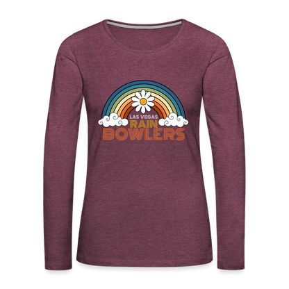 CUSTOM for Rainbowlers Club Women's Premium Long Sleeve T-Shirt - heather burgundy