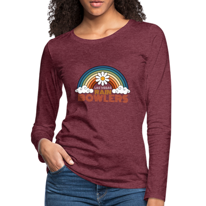 CUSTOM for Rainbowlers Club Women's Premium Long Sleeve T-Shirt - heather burgundy