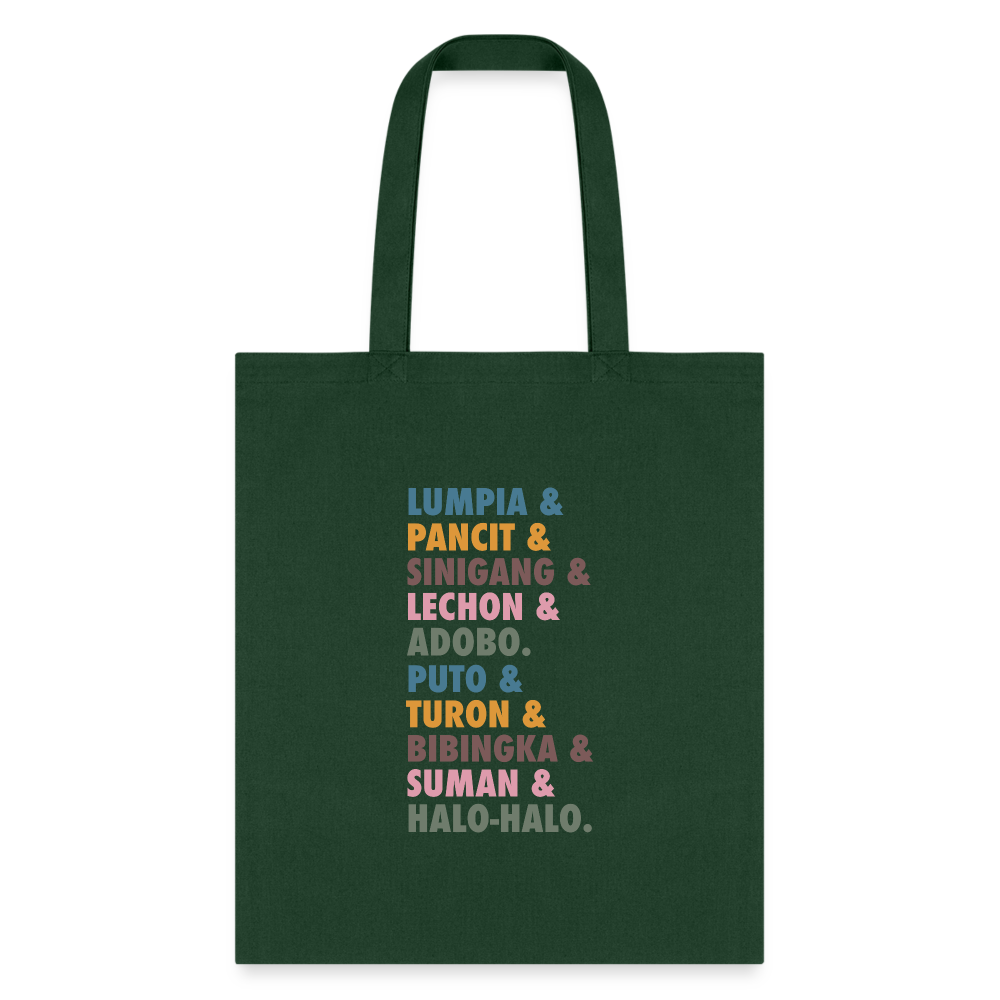 Lumpia & Pancit Tote Bag - forest green