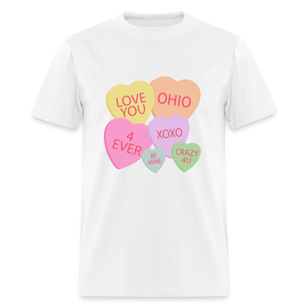 Candy Hearts Unisex Classic T-Shirt - white
