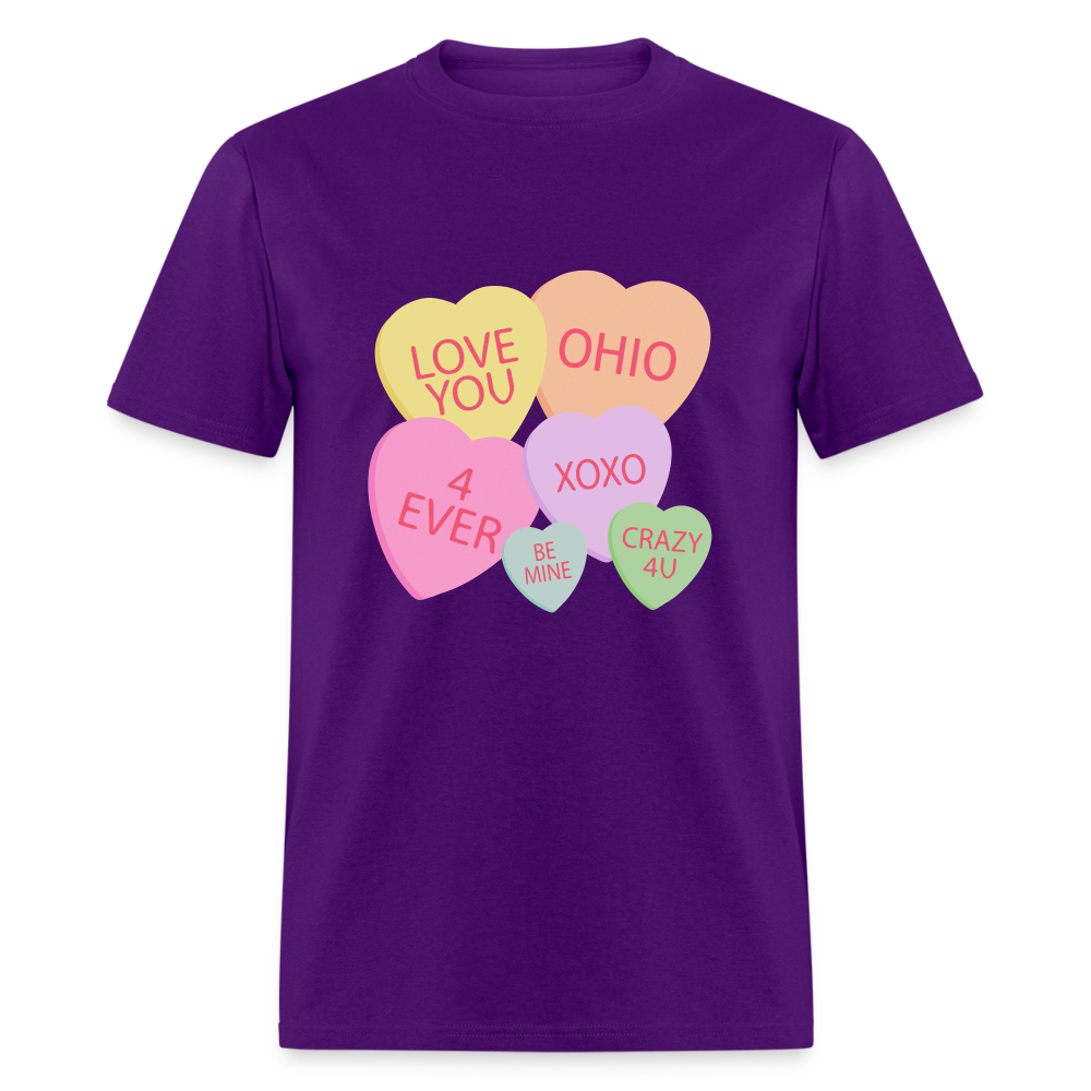 Candy Hearts Unisex Classic T-Shirt - purple