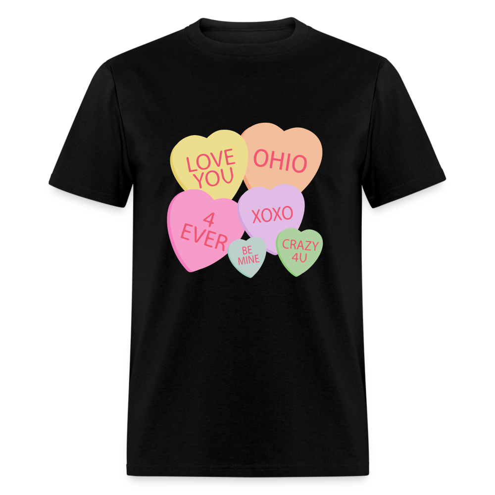 Candy Hearts Unisex Classic T-Shirt - black