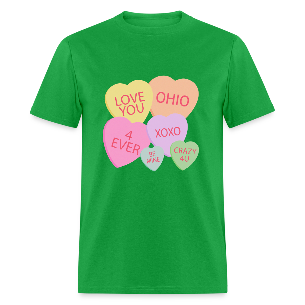 Candy Hearts Unisex Classic T-Shirt - bright green