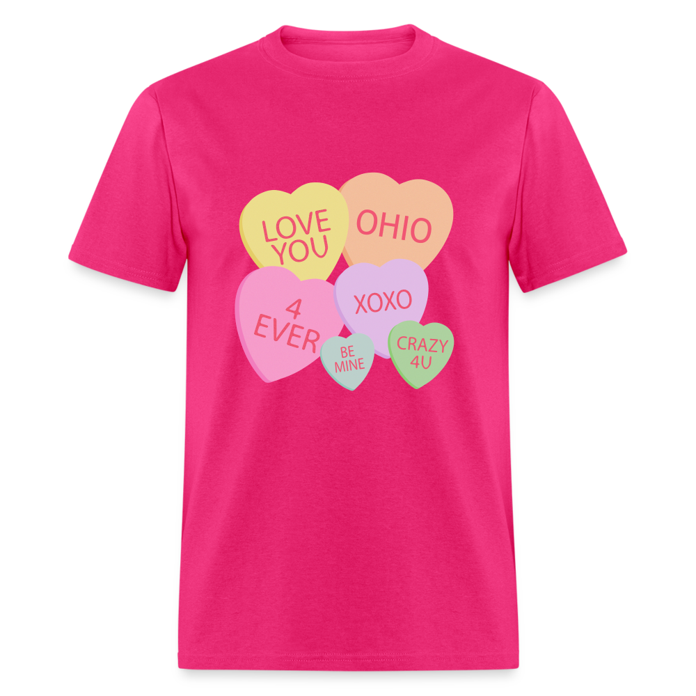 Candy Hearts Unisex Classic T-Shirt - fuchsia