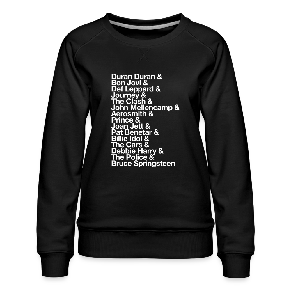 80s Rock Bands Women’s Premium Sweatshirt - black