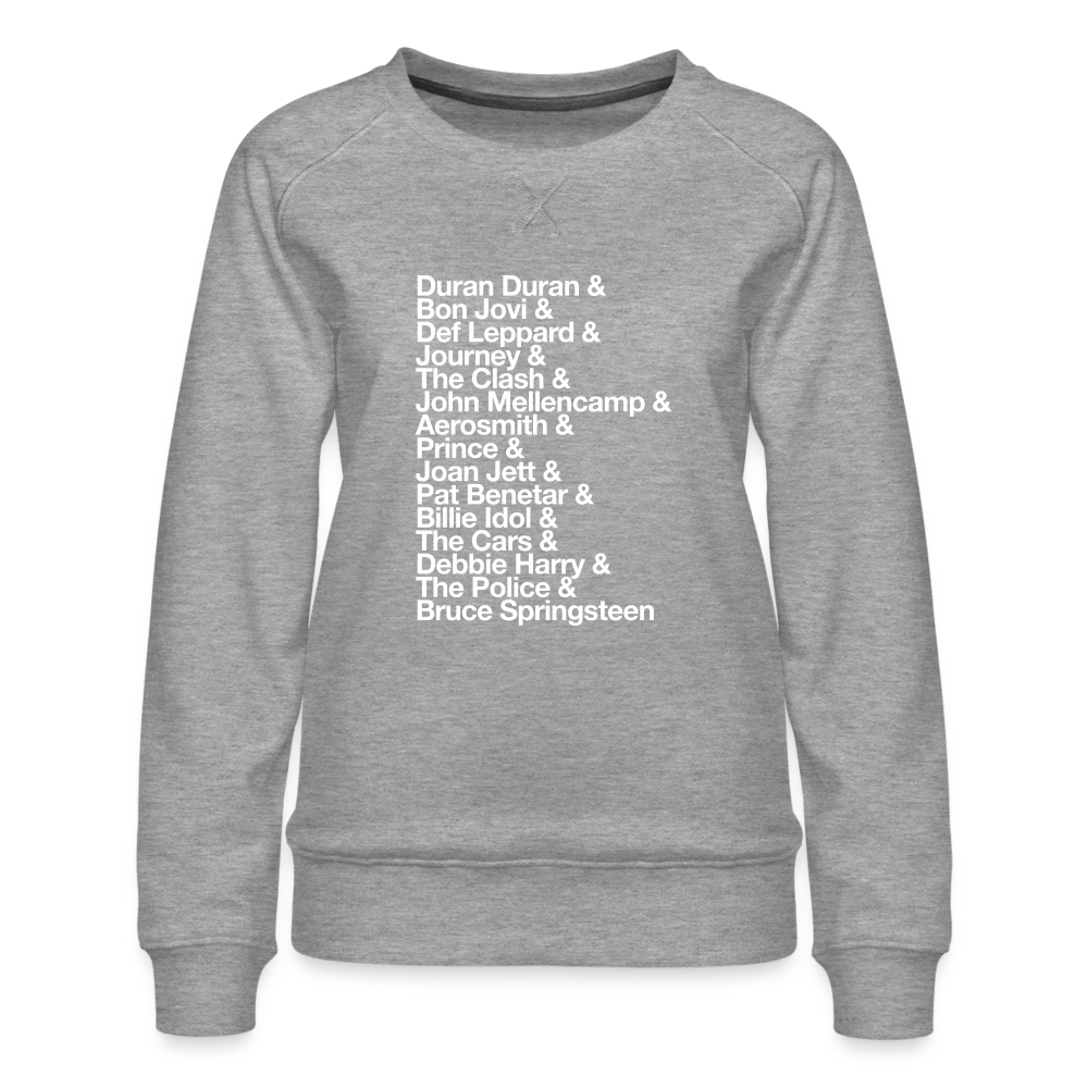 80s Rock Bands Women’s Premium Sweatshirt - heather grey