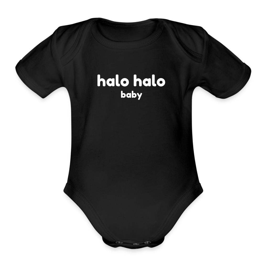 Halo Halo Baby Organic Short Sleeve Baby Bodysuit - black