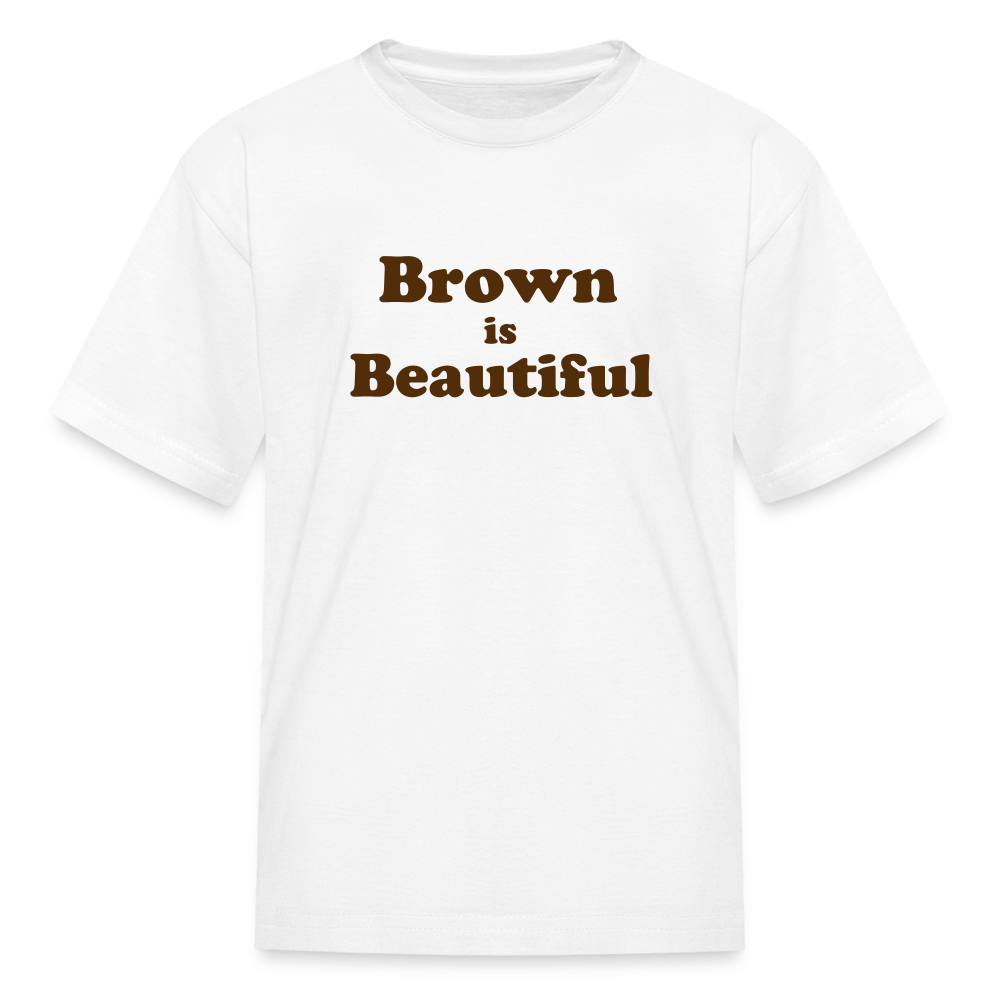 Brown is Beautiful Kids' T-Shirt - white