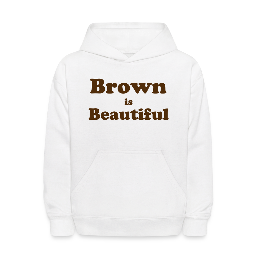 Brown is Beautiful Kids' Hoodie - white