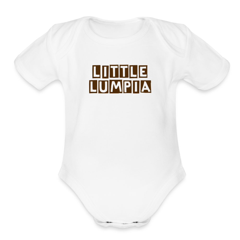 Little Lumpia Organic Short Sleeve Baby Bodysuit - white