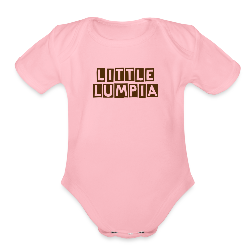 Little Lumpia Organic Short Sleeve Baby Bodysuit - light pink