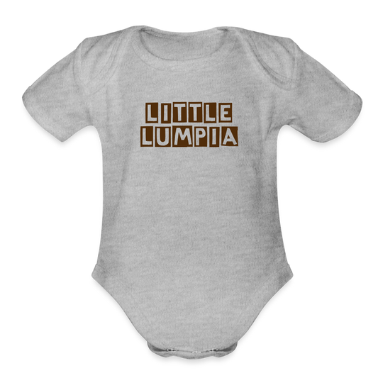 Little Lumpia Organic Short Sleeve Baby Bodysuit - heather grey