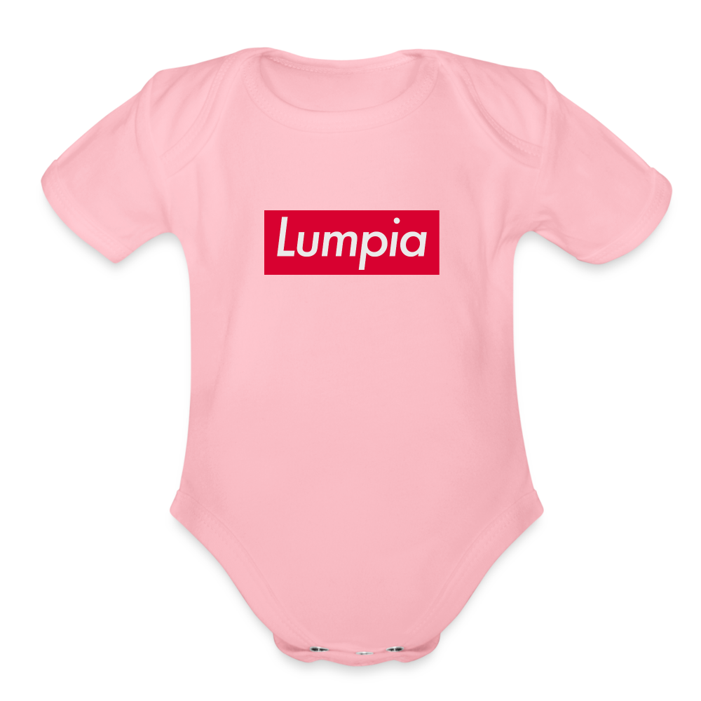 Lumpia Organic Short Sleeve Baby Bodysuit - light pink