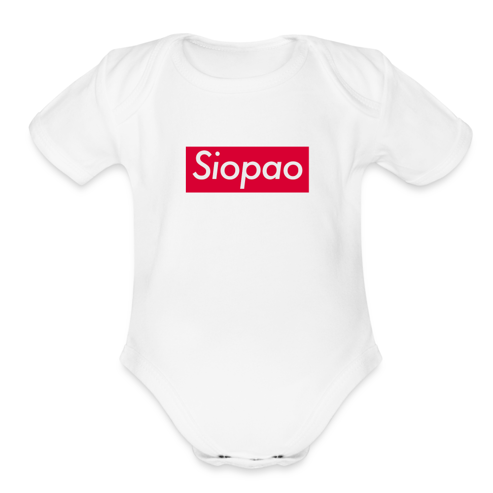 Siopao Organic Short Sleeve Baby Bodysuit - white