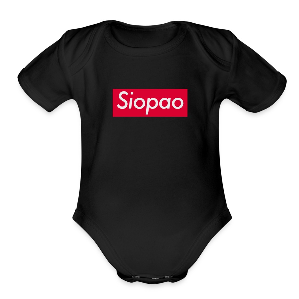 Siopao Organic Short Sleeve Baby Bodysuit - black