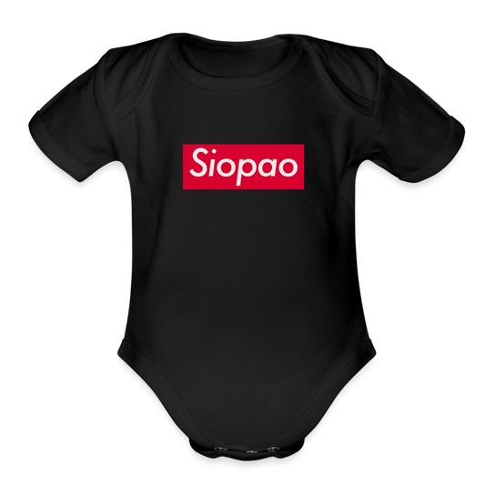 Siopao Organic Short Sleeve Baby Bodysuit - black