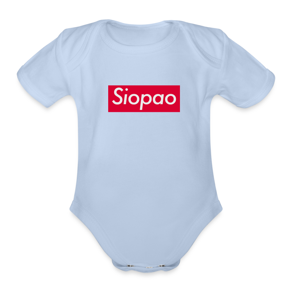 Siopao Organic Short Sleeve Baby Bodysuit - sky