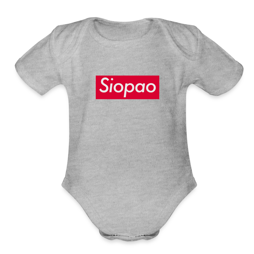 Siopao Organic Short Sleeve Baby Bodysuit - heather grey