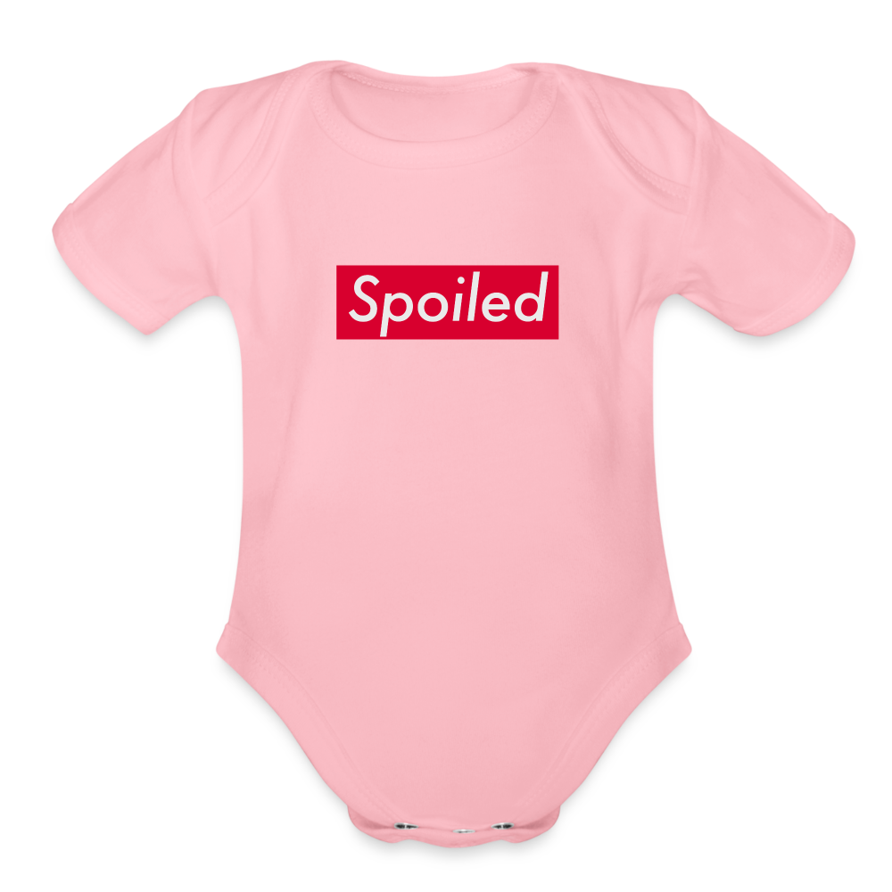 Spoiled Organic Short Sleeve Baby Bodysuit - light pink