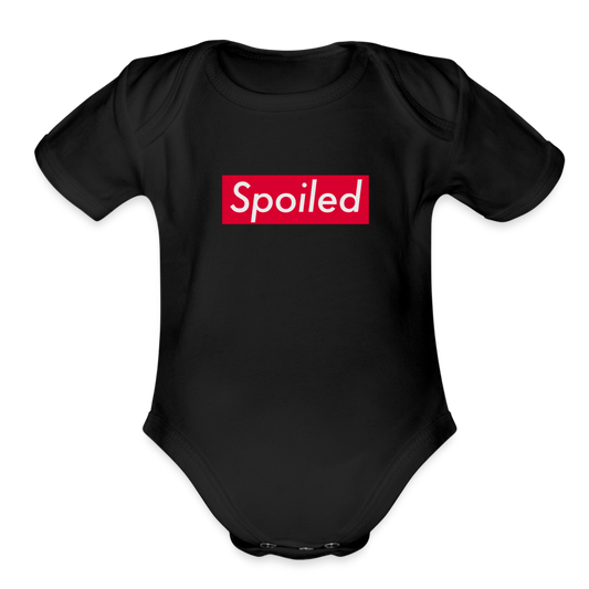 Spoiled Organic Short Sleeve Baby Bodysuit - black