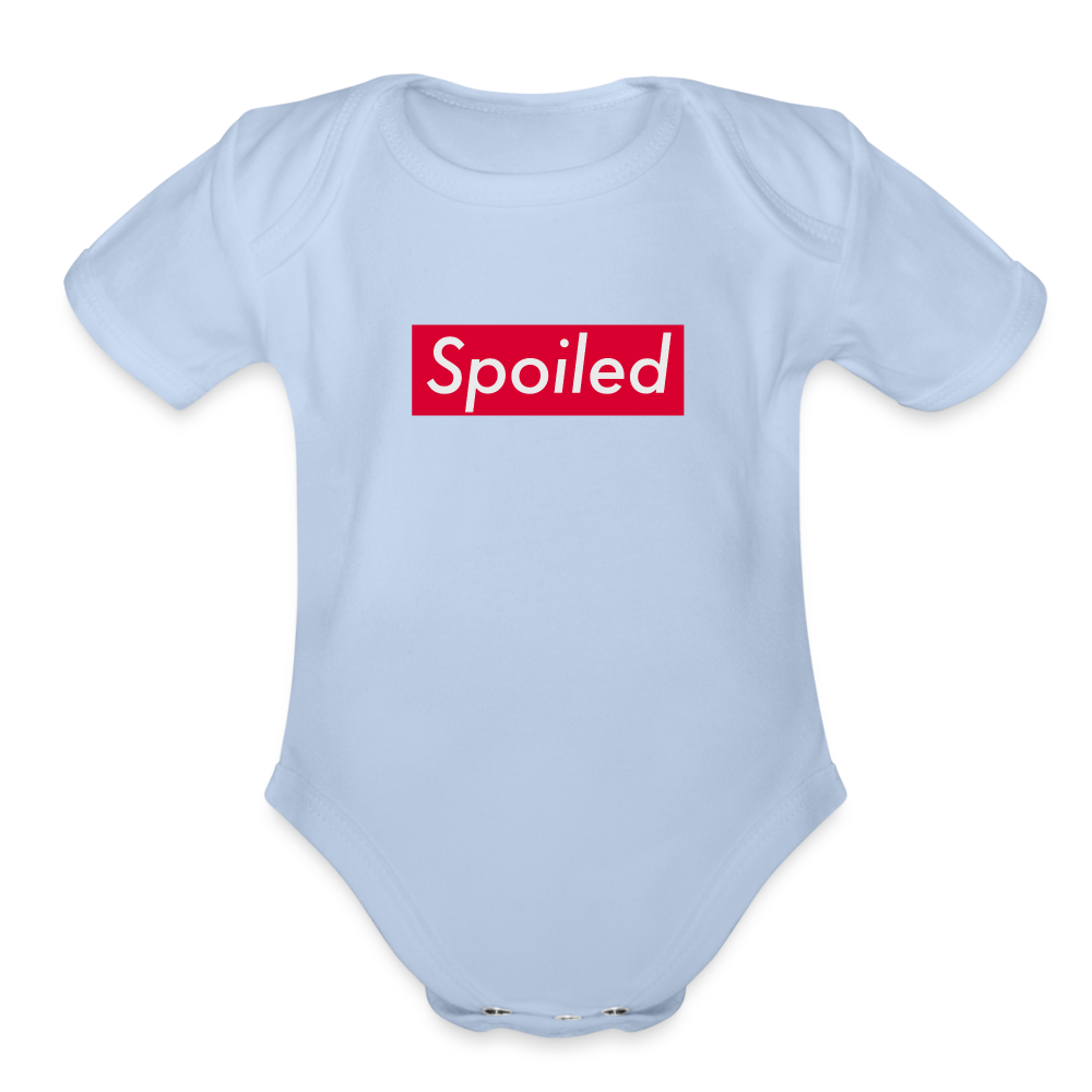 Spoiled Organic Short Sleeve Baby Bodysuit - sky