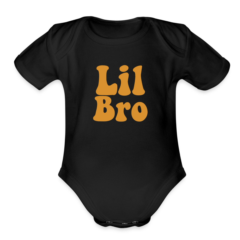 Lil Bro Organic Short Sleeve Baby Bodysuit - black