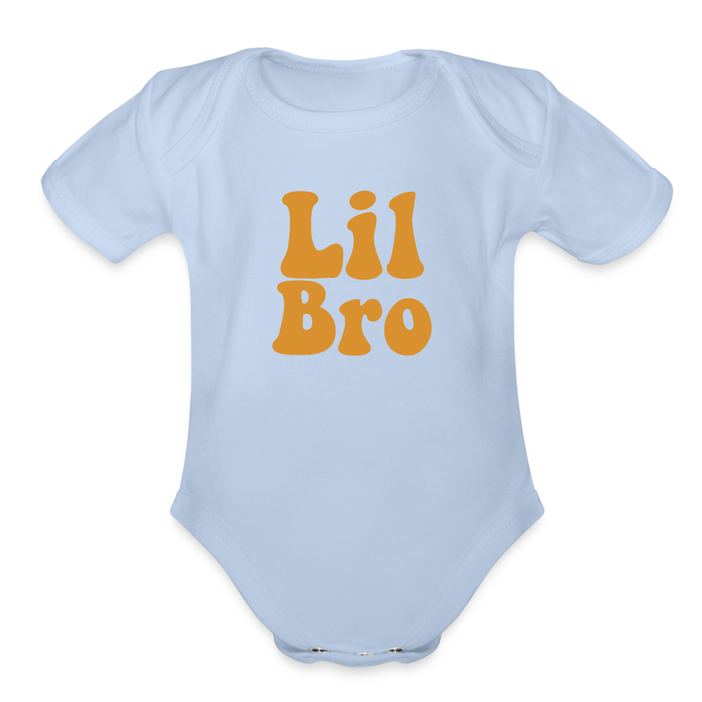 Lil Bro Organic Short Sleeve Baby Bodysuit - sky