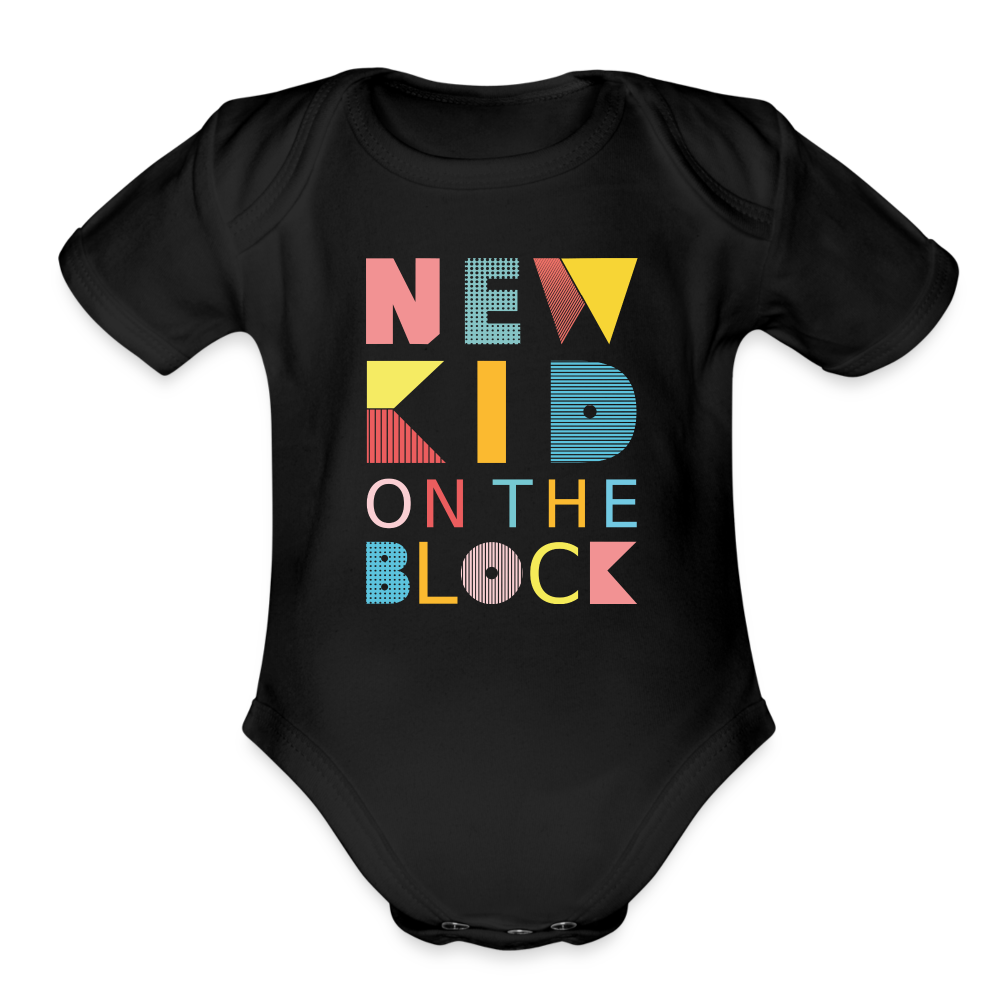 New Kid Organic Short Sleeve Baby Bodysuit - black