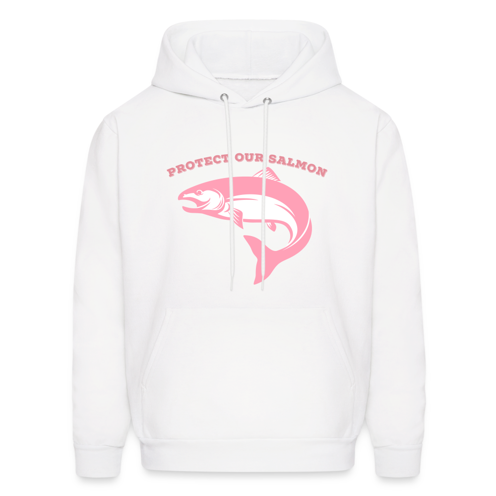 Protect Our Salmon Men's Hoodie - white