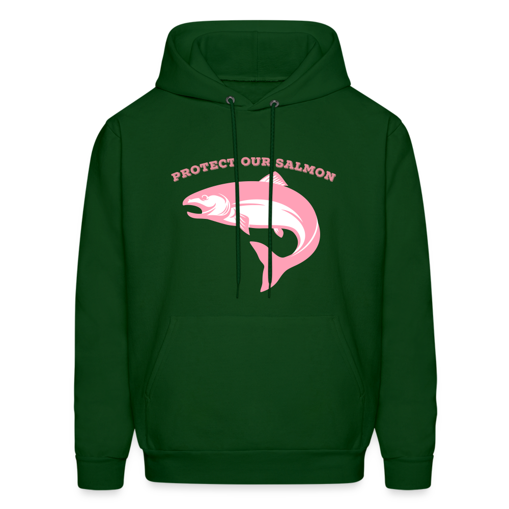Protect Our Salmon Men's Hoodie - forest green