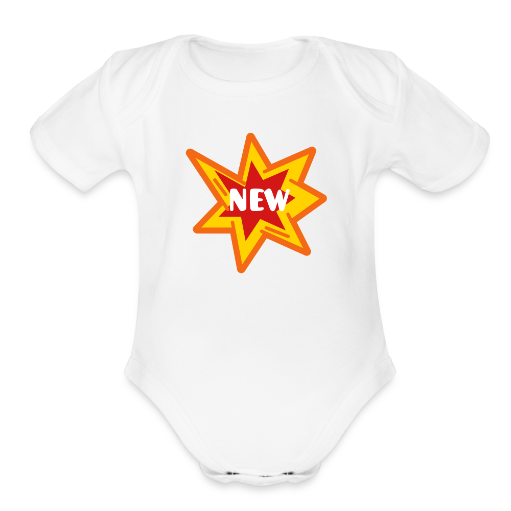 NEW Organic Short Sleeve Baby Bodysuit - white